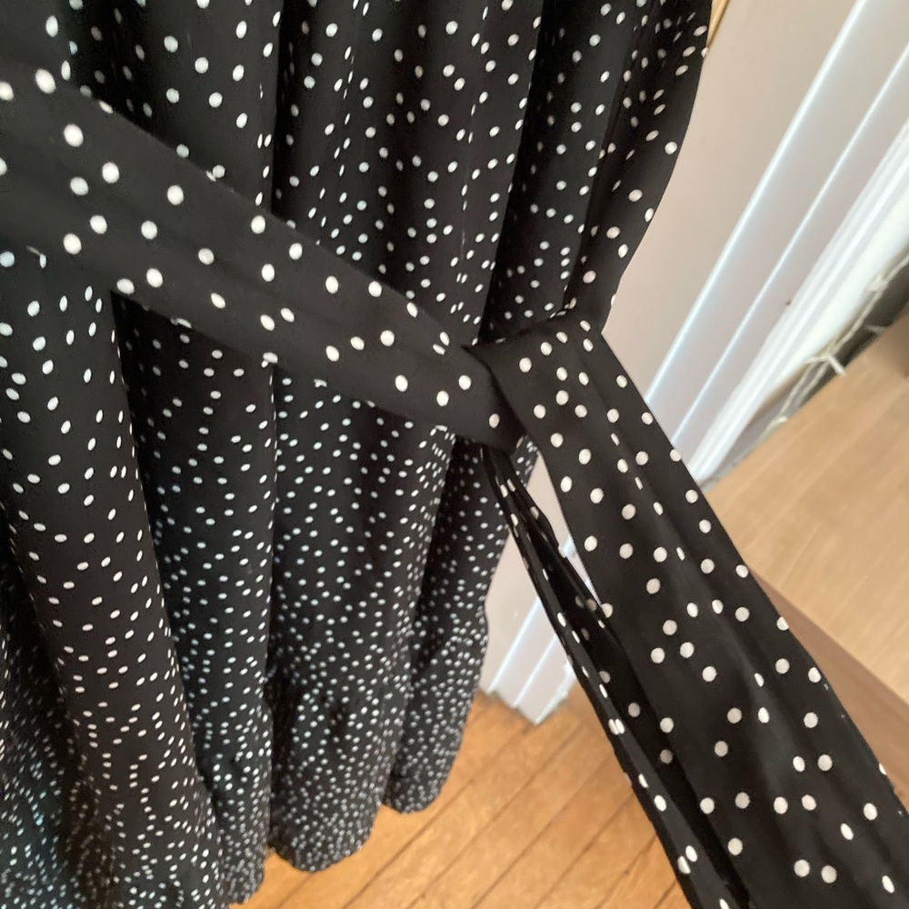 Ruffle Short Sleeve Midi Dress Polka Dot with pockets - Picture 7 of 15